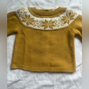 Kids Mustard Nordic Pattern Sweater